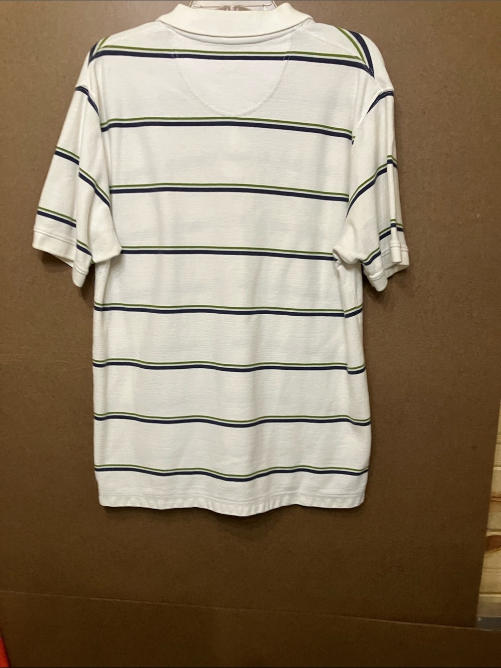 Wrangler White Polo with Navy and Green Stripes - Picture 7 of 8
